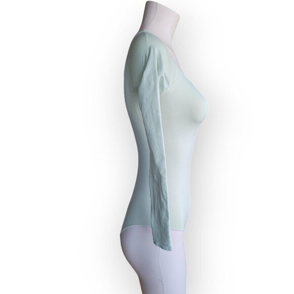 Skims Long Sleeve Bodysuit Agave Green XS S - Picture 4 of 11